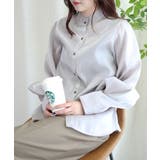 オリジナル光沢感バンドカラーブラウス | aimoha | 詳細画像15