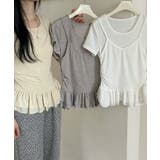 【Jasmine】レイヤード風裾フリルTシャツ Jasmine Grandifl… | aimoha  | 詳細画像16 