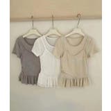 【Jasmine】レイヤード風裾フリルTシャツ Jasmine Grandifl… | aimoha  | 詳細画像3 