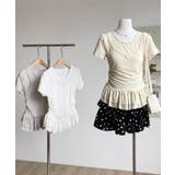 【Jasmine】レイヤード風裾フリルTシャツ Jasmine Grandifl… | aimoha  | 詳細画像4 