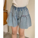 【aimoha-KIDS-】フレアデニムショートパンツ | aimoha kids | 詳細画像1