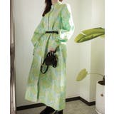 ライトグリーン(花) | ニュアンスカラースタンドカラーワンピース スタンドカラーワンピース | aimoha