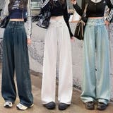 ハイウエストワイドデニムパンツ | aimoha | 詳細画像1