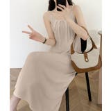 ライトベージュ | 【aimoha】キャミソールロングワンピース | aimoha 