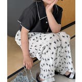 【aimoha-KIDS-】配色裾メロウ半袖ニットポロシャツ ブラウス | aimoha kids | 詳細画像9