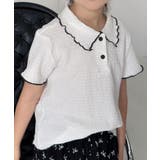 【aimoha-KIDS-】配色裾メロウ半袖ニットポロシャツ ブラウス | aimoha kids | 詳細画像14