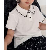 【aimoha-KIDS-】配色裾メロウ半袖ニットポロシャツ ブラウス | aimoha kids | 詳細画像15