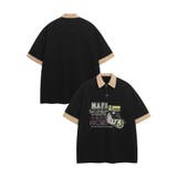 ブラック | 【HOOK】ヴィンテージグラフィック切替ポロTシャツ | HOOK
