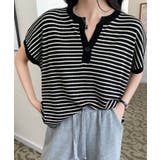 【aimoha】Yヘンリーネックボーダーリラックスプルオーバー | aimoha  | 詳細画像10 