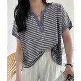 【aimoha】Yヘンリーネックボーダーリラックスプルオーバー | aimoha  | 詳細画像13 