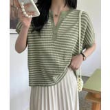 【aimoha】Yヘンリーネックボーダーリラックスプルオーバー | aimoha  | 詳細画像4 