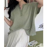 【aimoha】Yヘンリーネックボーダーリラックスプルオーバー | aimoha  | 詳細画像5 