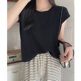 ブラック | 【aimoha】フロントリブデザインノースリーブトップス | aimoha 