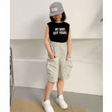 【aimoha-KIDS-】キッズ ワイドカーゴハーフパンツ | aimoha kids | 詳細画像21