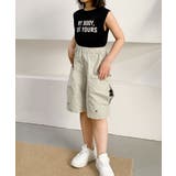 【aimoha-KIDS-】キッズ ワイドカーゴハーフパンツ | aimoha kids | 詳細画像22