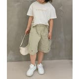 【aimoha-KIDS-】キッズ ワイドカーゴハーフパンツ | aimoha kids | 詳細画像1