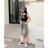 【aimoha-KIDS-】デニム キッズハーフパンツ | aimoha kids | 詳細画像1