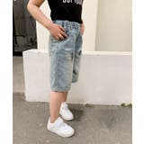 【aimoha-KIDS-】七分丈 ダメージデニムパンツ | aimoha kids | 詳細画像8