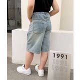【aimoha-KIDS-】七分丈 ダメージデニムパンツ | aimoha kids | 詳細画像5