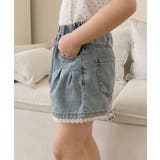 【aimoha-KIDS-】デニム キッズフレアショートパンツ | aimoha kids | 詳細画像5