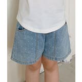 ブルー | 【aimoha-KIDS-】ドット柄 キッズデニムショートパンツ | aimoha kids