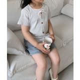 【aimoha-KIDS-】ドット柄 キッズデニムショートパンツ | aimoha kids | 詳細画像1