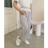 【aimoha-KIDS-】キッズ ストライプワイドパンツ | aimoha kids | 詳細画像13