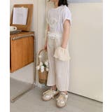 【aimoha-KIDS-】キッズ ストライプワイドパンツ | aimoha kids | 詳細画像2