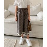 グレー | 【aimoha-KIDS-】ドット柄 キッズガウチョパンツ | aimoha kids