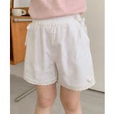 ホワイト | 【aimoha-KIDS-】リボン&レース&ハート付きショートパンツ | aimoha kids