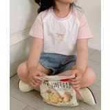 【aimoha-KIDS-】リボン付き ラグランキッズTシャツ | aimoha kids | 詳細画像3