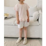 【aimoha-KIDS-】裾フリルTシャツ | aimoha kids | 詳細画像1