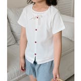 ホワイト | 【aimoha-KIDS-】カーディガン風 キッズTシャツ | aimoha kids