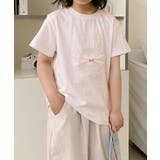 ピンク | 【aimoha-KIDS-】キッズ 立体刺繍 ラビットTシャツ | aimoha kids