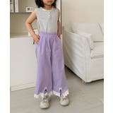 【aimoha-KIDS-】リボン付き 裾レースワイドパンツ | aimoha kids | 詳細画像11