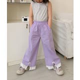 【aimoha-KIDS-】リボン付き 裾レースワイドパンツ | aimoha kids | 詳細画像12