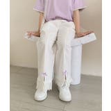 【aimoha-KIDS-】リボン付き 裾レースワイドパンツ | aimoha kids | 詳細画像5