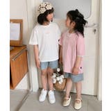 【aimoha-KIDS-】キッズ 袖裾レースTシャツ | aimoha kids | 詳細画像1