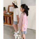 【aimoha-KIDS-】キッズ 袖裾レースTシャツ | aimoha kids | 詳細画像2