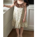 コーヒー | 【aimoha-KIDS-】キッズフレンチドット襟フリルワンピース | aimoha kids