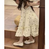 【aimoha-KIDS-】キッズフレンチドット襟フリルワンピース | aimoha kids | 詳細画像5