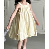 イエロー | 【aimoha-KIDS-】キッズ ノースリーブリボン付きバルーンワンピース | aimoha kids