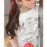 【aimoha-KIDS-】リボン付き キッズプリントTシャツ | aimoha kids | 詳細画像4