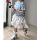 ブルー | 【aimoha-KIDS-】リボン付き キッズプリントTシャツ | aimoha kids