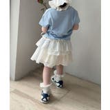 【aimoha-KIDS-】キッズ 異素材ティアードスカート | aimoha kids | 詳細画像3