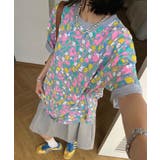 グレー | 【HOOK】for girls カラフルポップアートTシャツ | HOOK