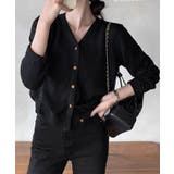 ブラック | 【aimoha】ベーシックVネックニットカーディガン | aimoha