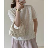 オフホワイト | シンプル半袖ニットトップス | aimoha 