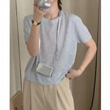 シンプル半袖ニットトップス | aimoha  | 詳細画像12 