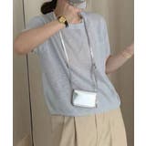 ブルー | シンプル半袖ニットトップス | aimoha 